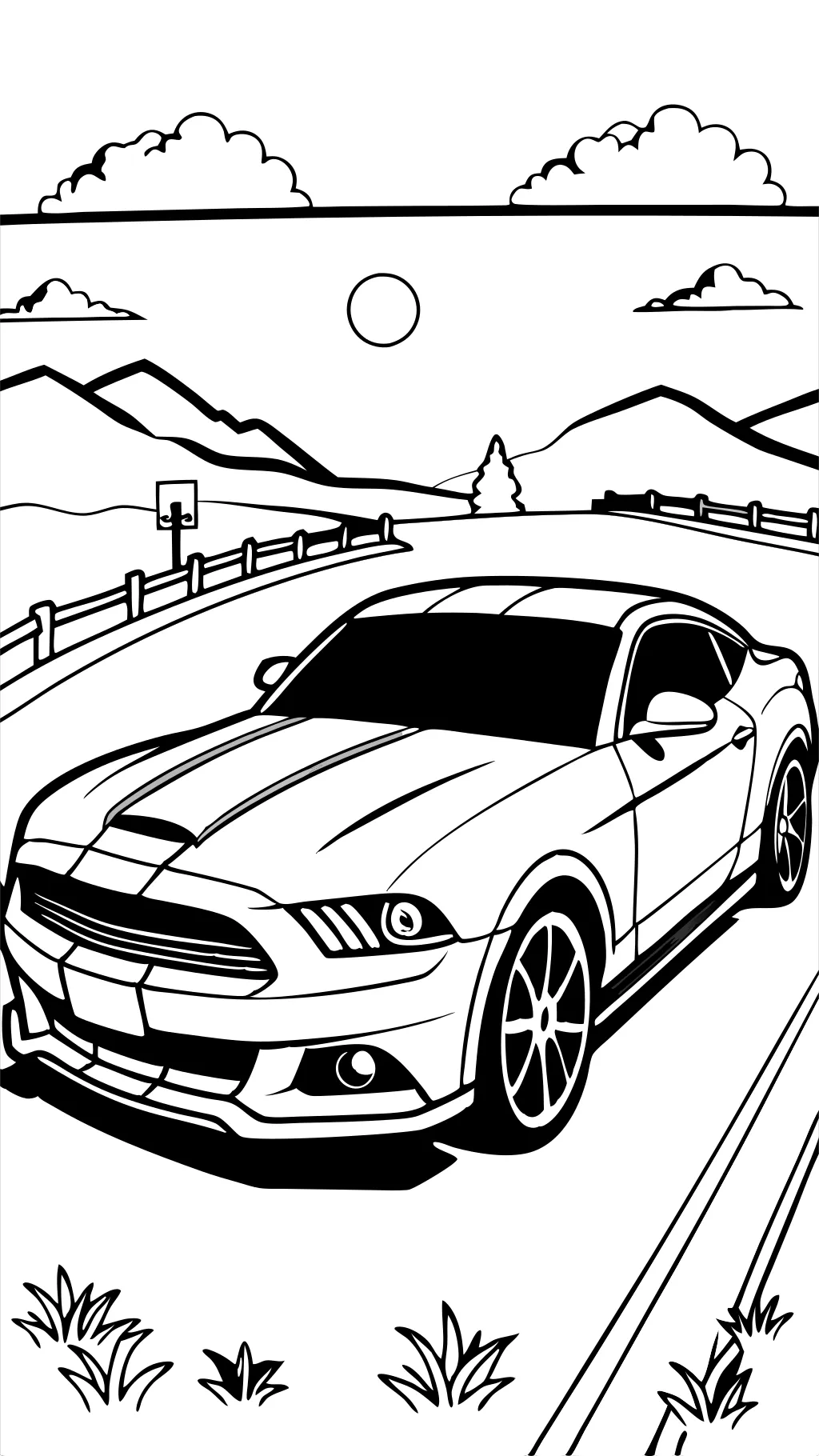 coloriages de la voiture Mustang